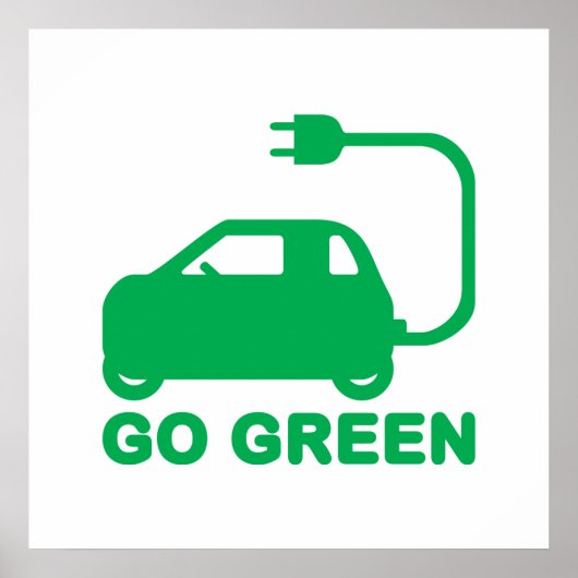 Kies voor groene ~ Drive Electric Cars Poster (Voorkant)