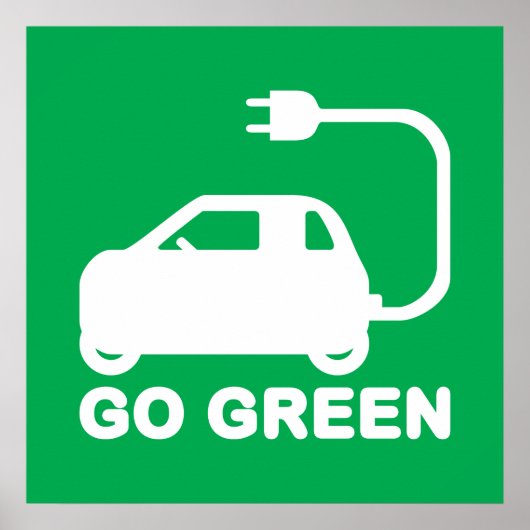 Kies voor groene ~ Drive Electric Cars Poster (Voorkant)