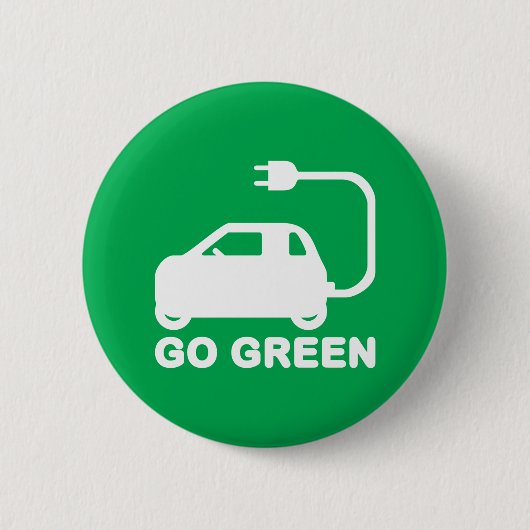 Kies voor groene ~ Drive Electric Cars Ronde Button 5,7 Cm (Voorkant)