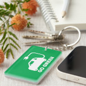 Kies voor groene ~ Drive Electric Cars Sleutelhanger (Voorkant Rechts)