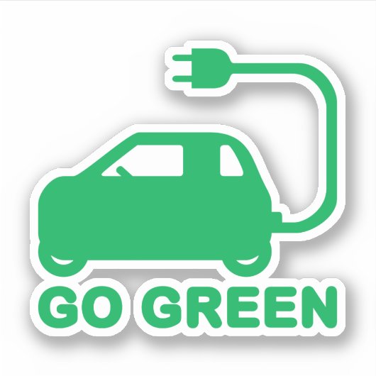 Kies voor groene ~ Drive Electric Cars Sticker (Voorkant)