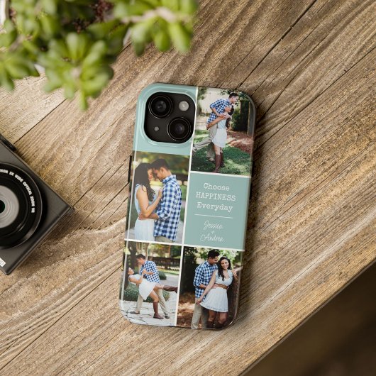Kies voor Happiness Everyday Custom Photo Collage Case-Mate iPhone Case