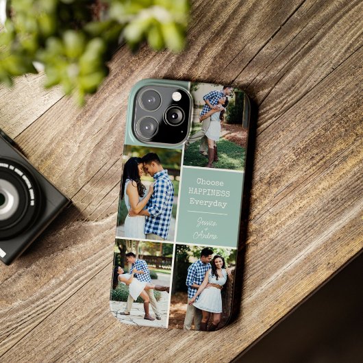 Kies voor Happiness Everyday Custom Photo Collage Case-Mate iPhone Case