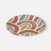 Kies voor het Happy modern gedempt regenbogen-ontw Papieren Bordje (Gekanteld)