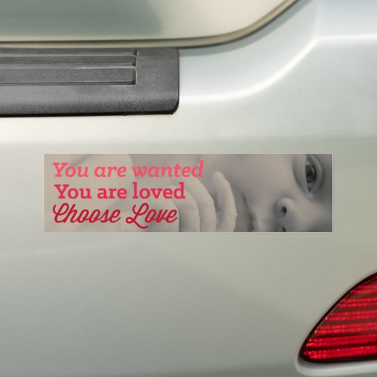 Kies voor het liefdesprogramma bumpersticker (Op auto)