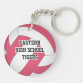 kies voor het volleybal van roze witte meisjes in sleutelhanger (Achterkant)