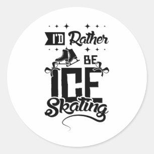 Kies voor ijsschaatsen ronde sticker