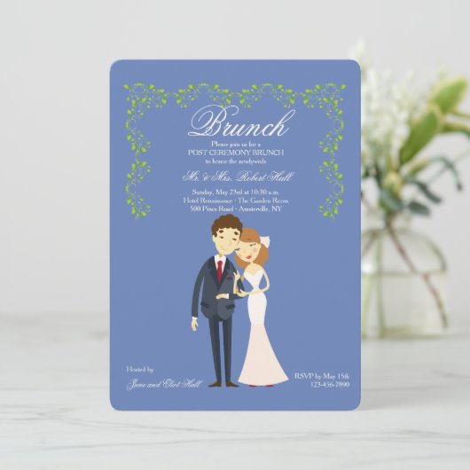 Kies voor je eigen Colour Post Wedding Brunch Invi Kaart (Staand voorkant)