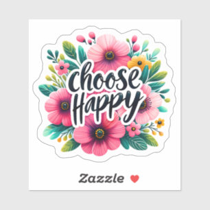 Kies voor Joy: Bright Flowers & Bold Text Sticker