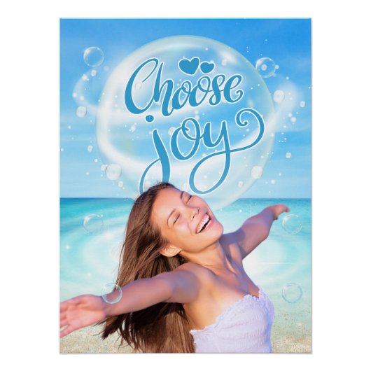 Kies voor Joy Inspirerend Beach Poster (Voorkant)