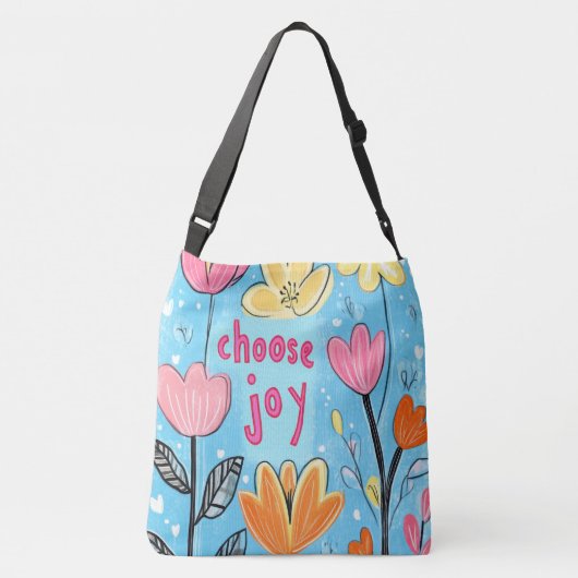 Kies voor Joy Kleurrijke Bloemenkunst Crossbody Tas (Achterkant)