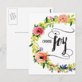 Kies voor Joy, met Flowers Briefkaart (Voorkant / Achterkant)