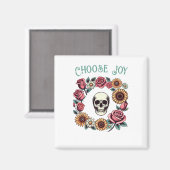 Kies voor Joy Skull and Flowers Magneet (Voorkant / Achterkant)