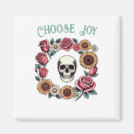 Kies voor Joy Skull and Flowers Magneet