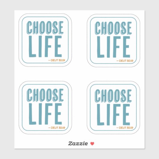 Kies voor Life Deuteronomie 30:19 Pro-Life Sticker (Vel)