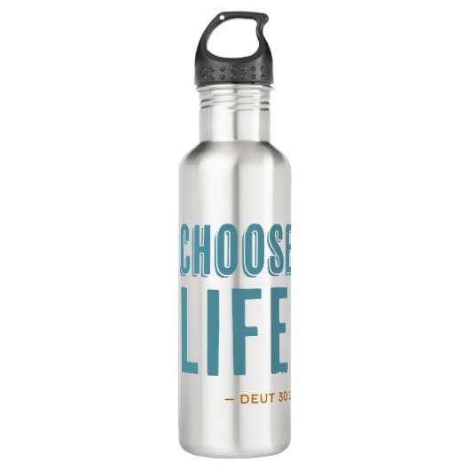 Kies voor Life Deuteronomie 30:19 Pro-Life Waterfles (Voorkant)