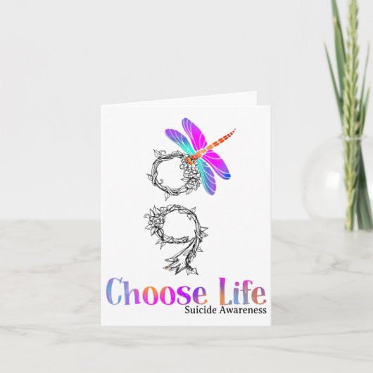 Kies voor Life Suicide Awareness Dragonfly Kaart (Voorkant)