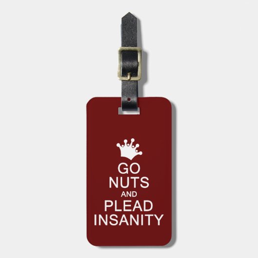 Kies voor Nuts & Plead Insanity, aangepast bagagel Bagagelabel (Voorkant verticaal)