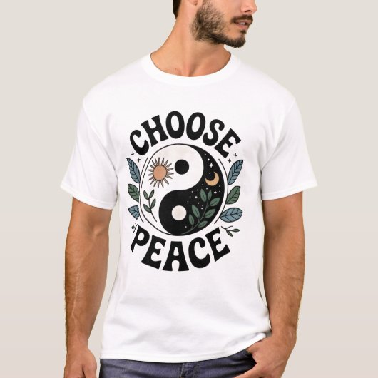 Kies voor Peace Yin Yang T-shirt (Voorkant)
