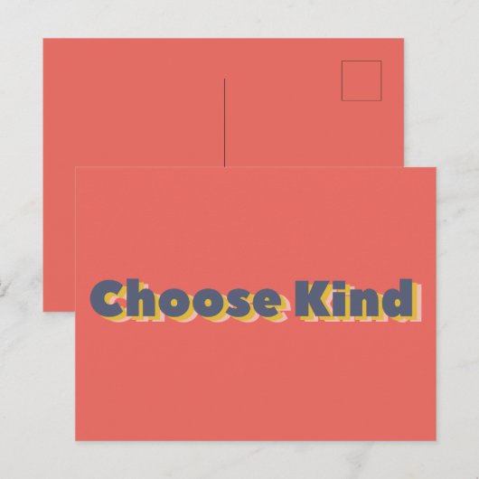 Kies voor Vette 3D-typografie Briefkaart (Voorkant / Achterkant)