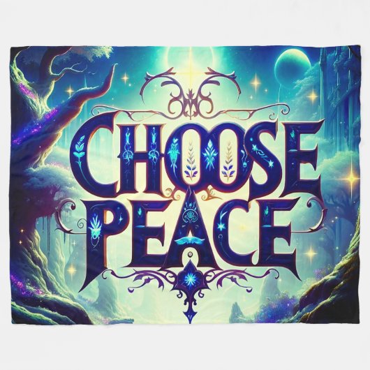 Kies voor vrede fleece deken (Voorkant (Horizontaal))
