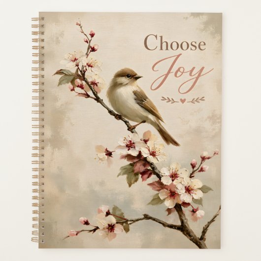 Kies voor vreugde lente vogel kunst planner (Voorkant)
