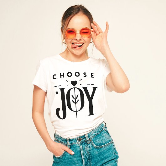 "Kies voor vreugde" positieve bevestiging T-shirt
