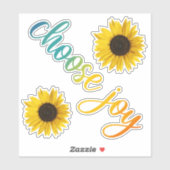 Kies voor vreugde zonnebloem sticker (Vel)
