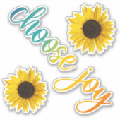 Kies voor vreugde zonnebloem sticker (Voorkant)