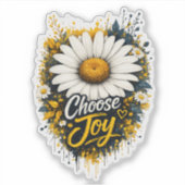 Kies voor vrolijke madeliefjes bloem sticker (Voorkant)