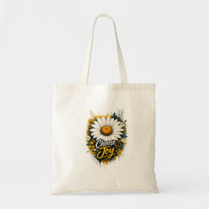 Kies voor vrolijkheid Madeliefjesbloem Herbruikbar Tote Bag
