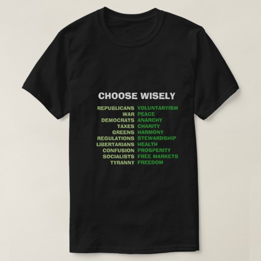 Kies voor Wisely Tyranny of Freedom T-shirt (Design voorkant)