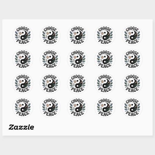 Kies Vrede Yin-Yang Sticker (Vel)
