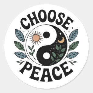 Kies Vrede Yin-Yang Sticker