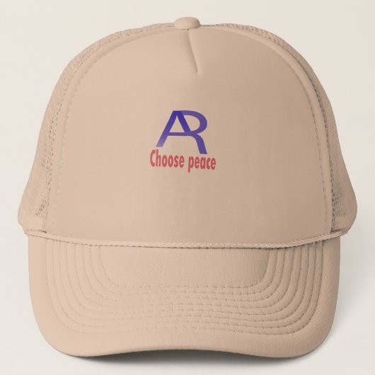 Kies Vredige Beige Cap – Minimaal Inspirerend Trucker Pet (Voorkant)