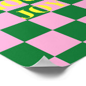 Kies vreugde, groene, roze en gele quote poster (Hoek)
