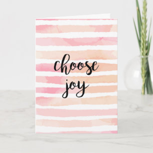 Kies Vreugde Lege Roze Waterverf Handlettering Kaart