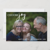 Kies Vreugde Moderne Kerstmis Gelukkige Vakantie F Feestdagenkaart (Voorkant)