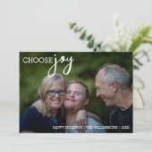 Kies Vreugde Moderne Kerstmis Gelukkige Vakantie F Feestdagenkaart (Staand voorkant)