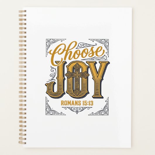 Kies vreugde Romans 15_13 Christelijk geloof Shirt Planner (Voorkant)