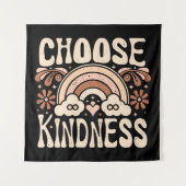 Kies vriendelijkheid groovy hippie citaten estheti wandkleed (Voorkant)