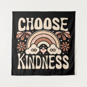 Kies vriendelijkheid groovy hippie citaten estheti wandkleed