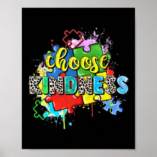 Kies Vriendelijkheid Puzzel Wereld Autisme Accepta Poster (Voorkant)