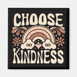 Kies vriendelijkheid regenboog  retro citaten magneet