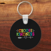 Kies Vriendelijkheid Retro Groovy - Wees Vriendeli Sleutelhanger (Voorkant)