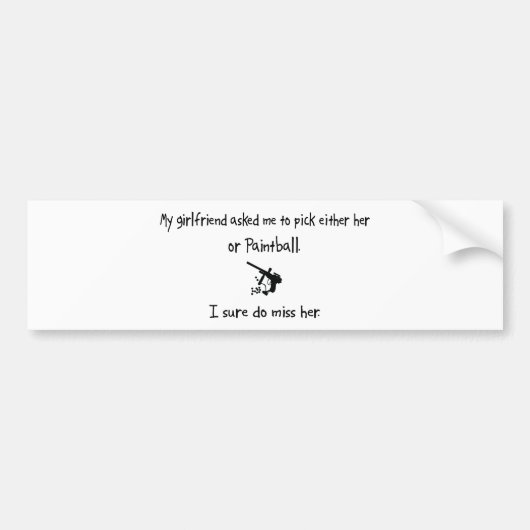 Kies Vriendin of Paintball Bumpersticker (Voorkant)