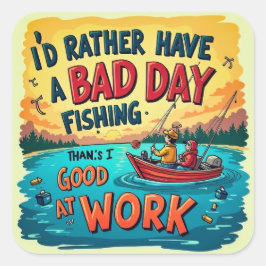 Kies vrijetijdsbesteding: Gevist over werk Vierkante Sticker