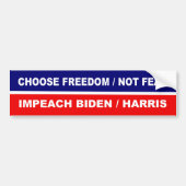 Kies Vrijheid niet bang voor Impeach Biden / Harri Bumpersticker (Voorkant)
