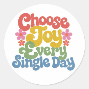 Kies Vrolijk Retro Regenboog Ronde Sticker