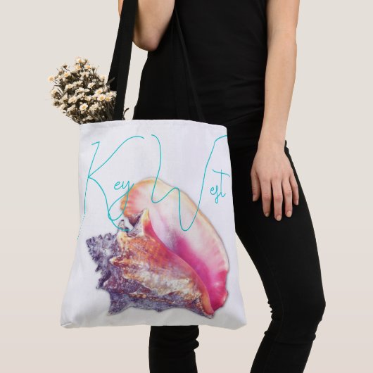 Kies West Florida Roze Conch Schelp Tote Bag (Dichtbij)
